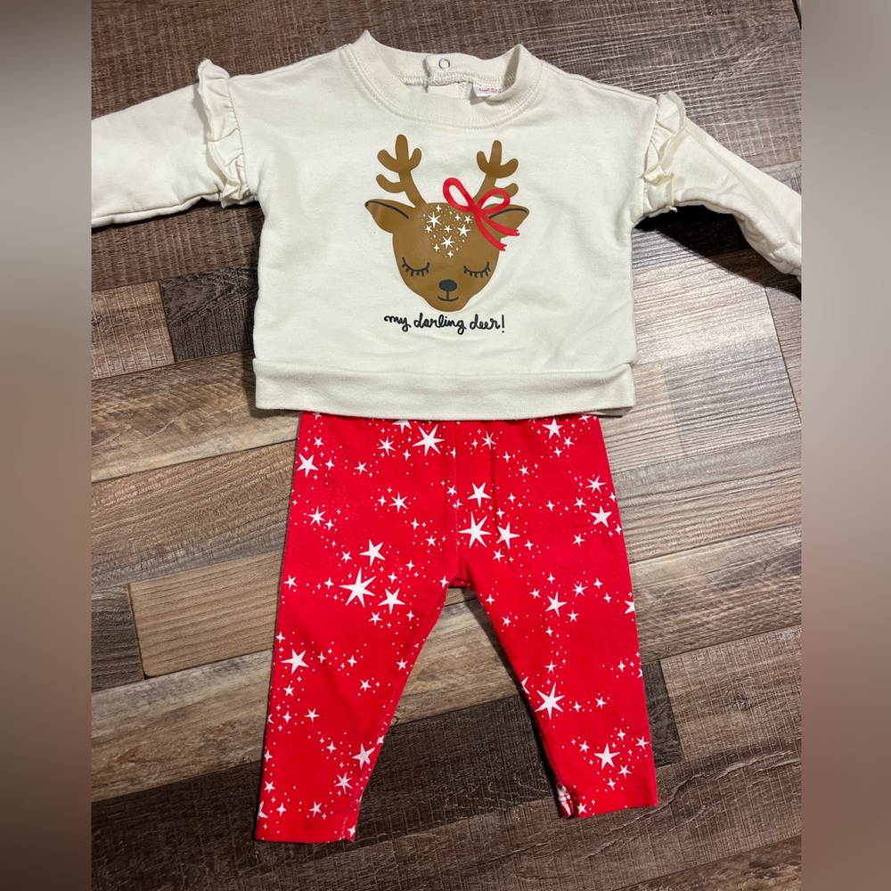 Cat & Jack My Darling Deer Holiday outfit